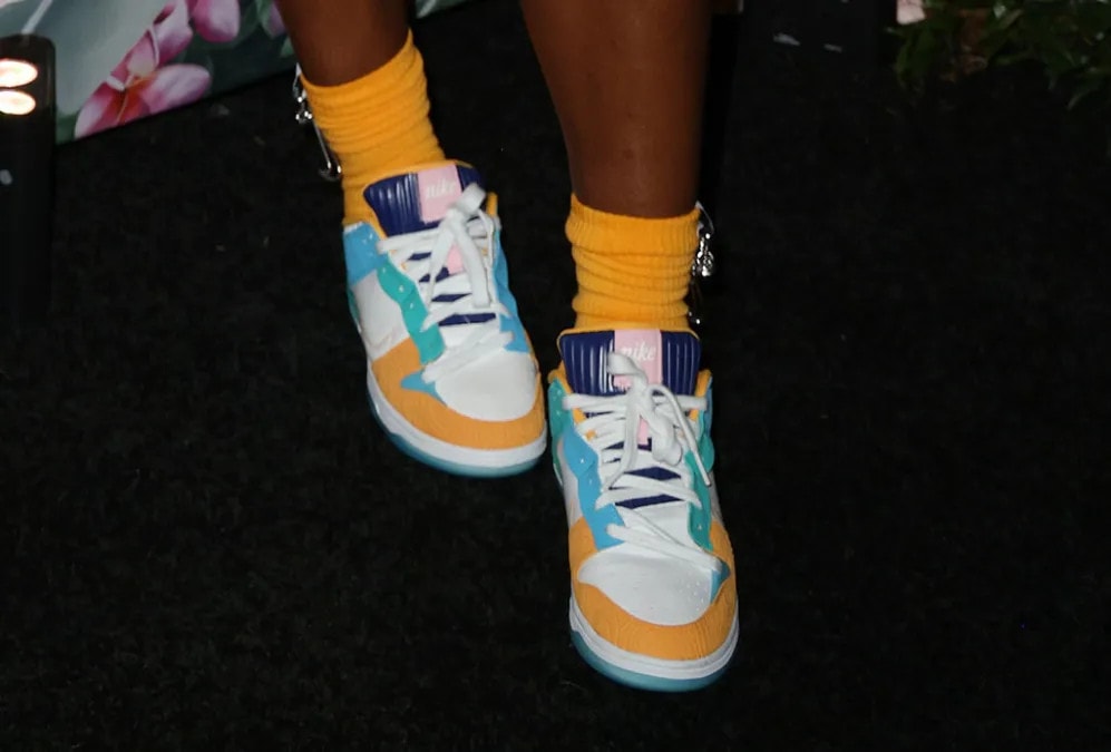 Serena Williams Spotted in Vibrant Nike Sneakers With Matching Socks at Miami Hot Spot Party