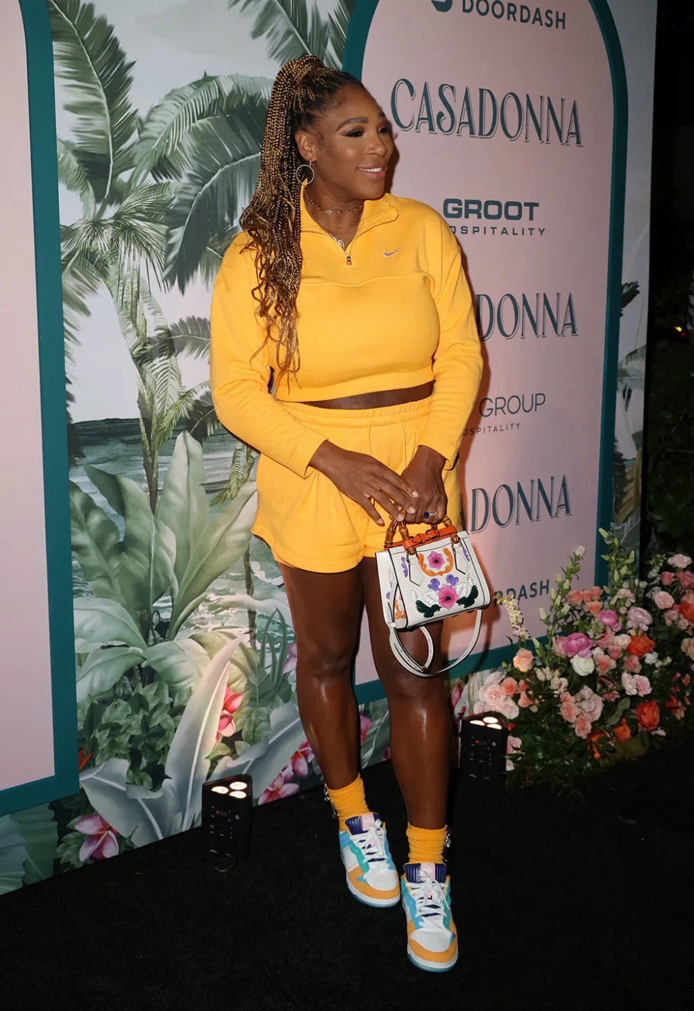 Serena Williams Spotted in Vibrant Nike Sneakers With Matching Socks at Miami Hot Spot Party