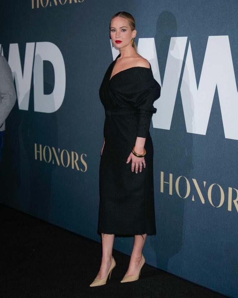 Jennifer Lawrence is a Vision of Elegance in Black Dior at the 2023 WWD Honors