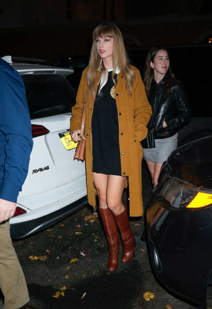 Taylor Swift Aces Off-Duty Glamour in Oversized Shirtdress and Prada Knee-High Boots