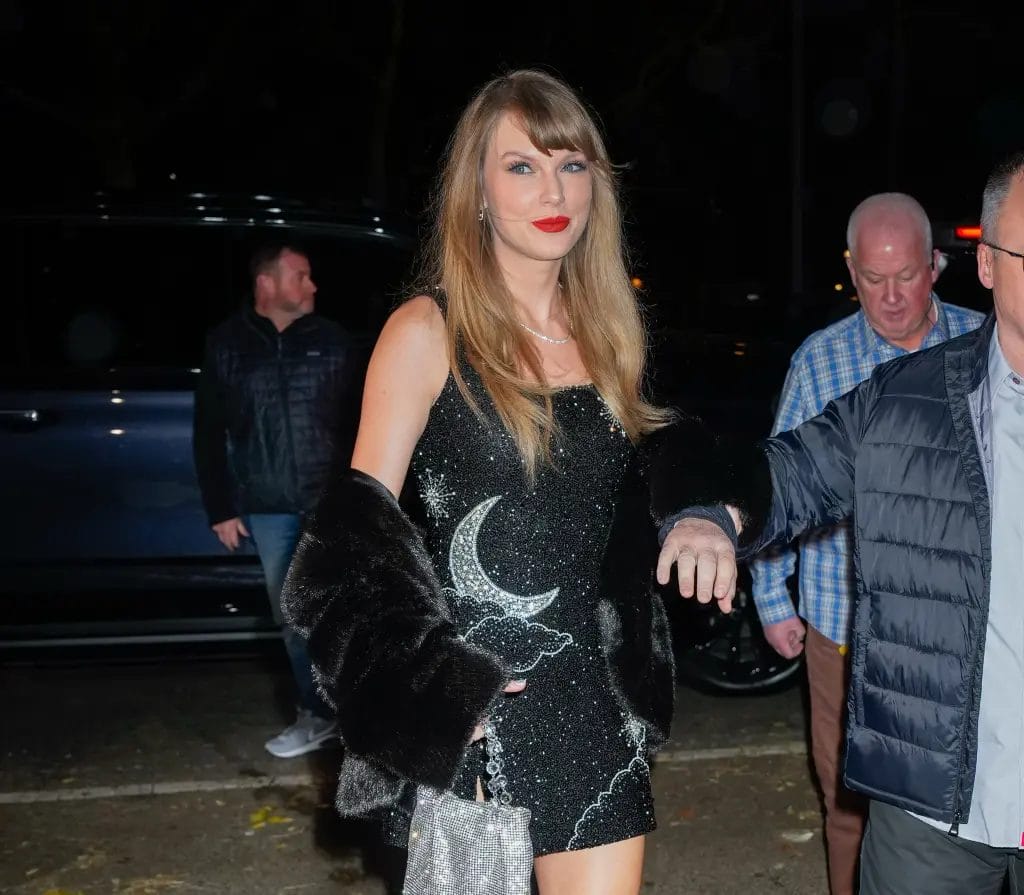 Taylor Swift Dazzles In Clio Peppiat Mini Dress Alongside Bff Blake